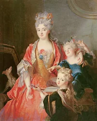 Une femme avec deux enfants